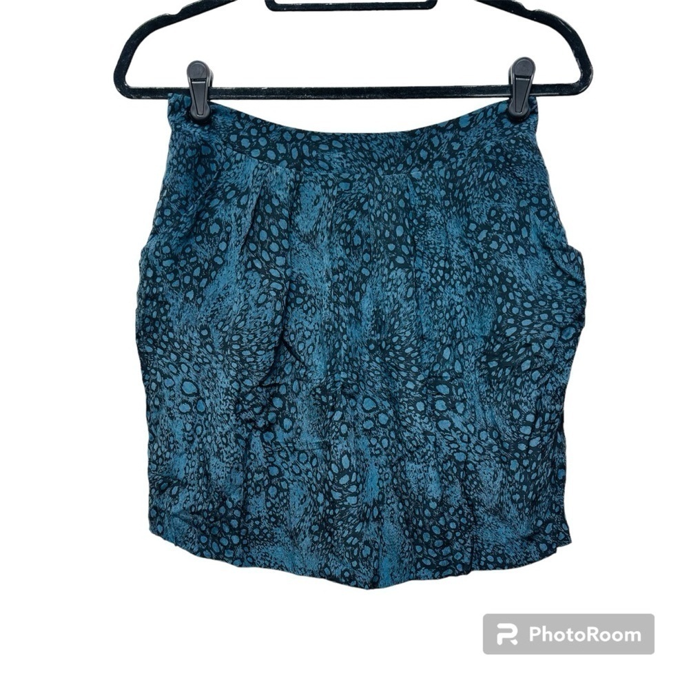 Anthropologie Pyrus 100% Silk Animal Print Mini Skirt